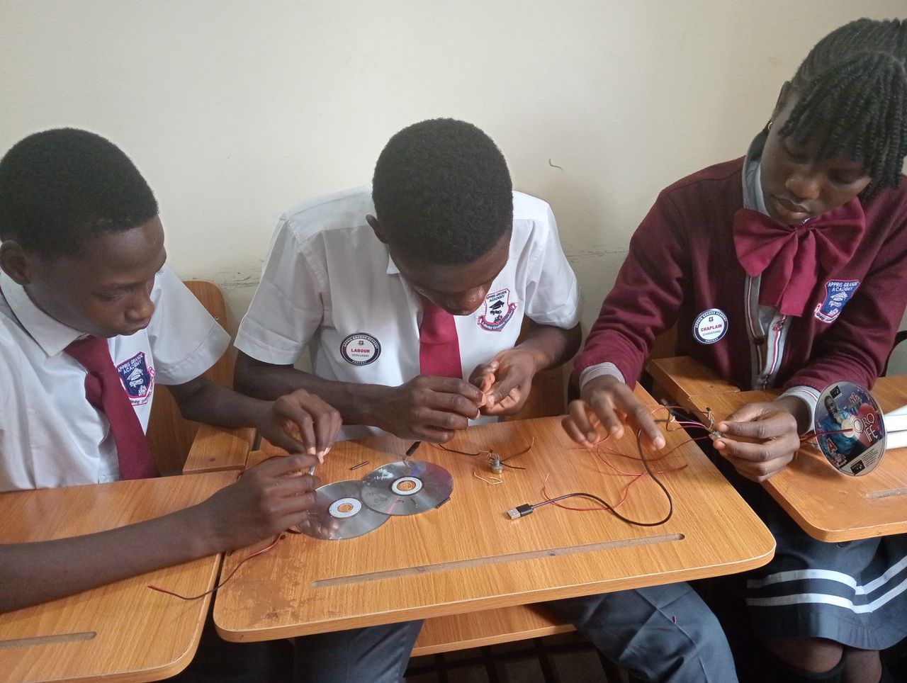 African tech professionals collaborating in a modern futuristic office